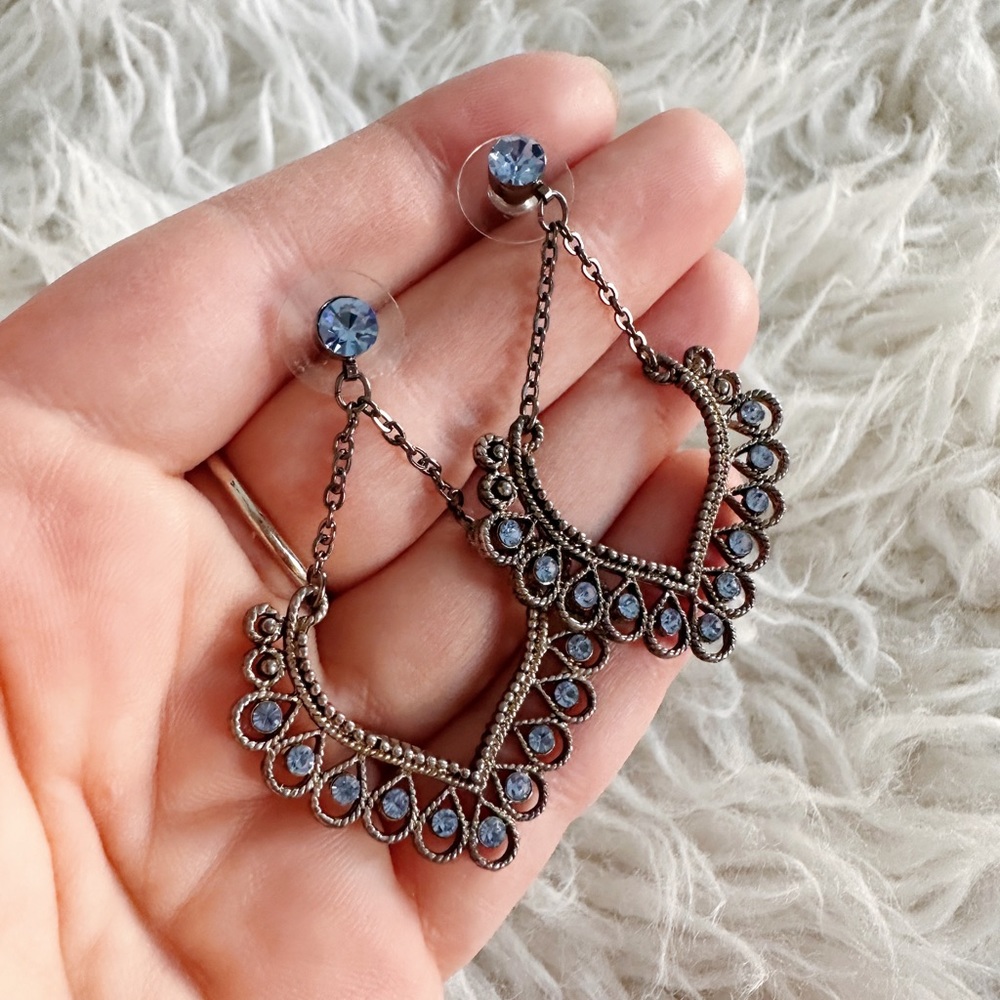 Blue Bling Earrings